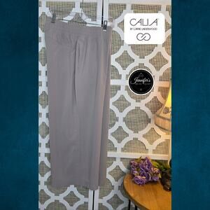 Calia by Carrie Underwood Tan Journey Lightweight Mid-Rise Crop Wide Leg Pants L